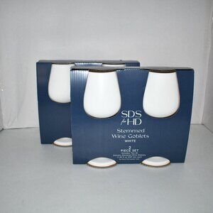 SDS for HD Designs Silicone Stemmed Goblets Set of 4 in White NWT
